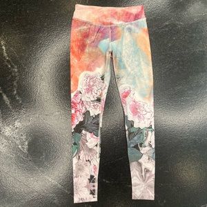 Anthropologie Pure + Good Frosted Floral High Rise Athletic Leggings